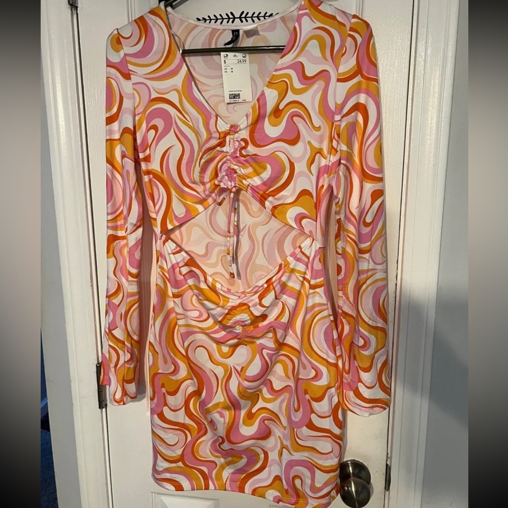 Pink and Orange Patterned dress